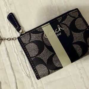 Coach Black and Tan Signature Wallet